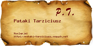 Pataki Tarziciusz névjegykártya